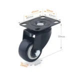 2 PCS 1.5 inch Furniture Cabinet Coffee Table Silent Universal Wheel - Image 2