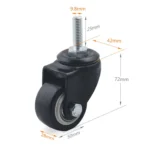 2 PCS 2 inch Furniture Cabinet Coffee Table Silent Screw Universal Wheel - Image 2