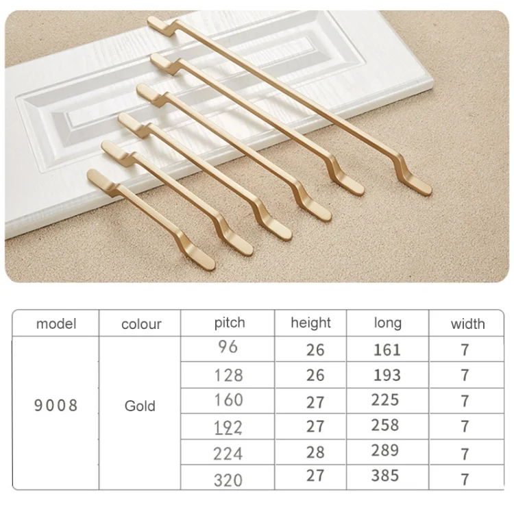 HC9720J_3.webp 9008-160 Modern Simple Cabinet Door Handle Drawer Wardrobe Zinc Alloy Handle - Image 4