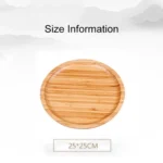 Household Creative Simple Round Bamboo Tea Tray Mini Tea Table, Diameter: 25cm - Image 3