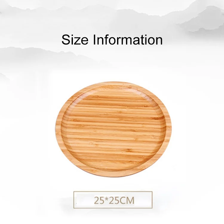 HC9889_2.webp Household Creative Simple Round Bamboo Tea Tray Mini Tea Table, Diameter: 25cm - Image 3