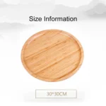 Household Creative Simple Round Bamboo Tea Tray Mini Tea Table, Diameter: 30cm - Image 3