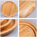 Household Creative Simple Round Bamboo Tea Tray Mini Tea Table, Diameter: 30cm - Image 4