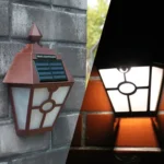 Solar Retro Hexagonal LED Wall Lamp Outdoor Light Sensor Control Landscape Light - Image 4