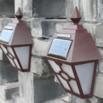 Solar Retro Hexagonal LED Wall Lamp Outdoor Light Sensor Control Landscape Light - Image 5