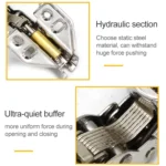 2 PCS Stainless Steel Hydraulic Hinge Copper Rod Hydraulic Buffer Hinge, 781 Big Bend - Image 5
