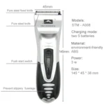 Battery Power Supplied Electric Hair Shaver For Children Man Haircut Machine(Silver) - Image 4