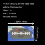 10 PCS Professional Hairdressing Tools Scraper Blade Eyebrow Trimmer Shaving Scratching Hair Feather Blade(Silver) - Image 5