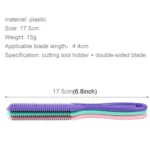 3pcs Hair Tools Double-sided Knife Hair Comb Hair Bangs Trimmer Thinning Device Hair Clipper,  Random Color Delivery - Image 5