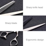 Fashion Durable Sharp Hairdressing Hair Cutting Shears/Scissors and Barber Thinning Tooth Shear(Silver Thinning scissor) - Image 3