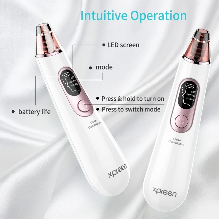 HCB0776_5.webp Xpreen Rechargeable Pore Cleanser Home Facial Beauty Device with LED Screen & 4 Probes - Image 6