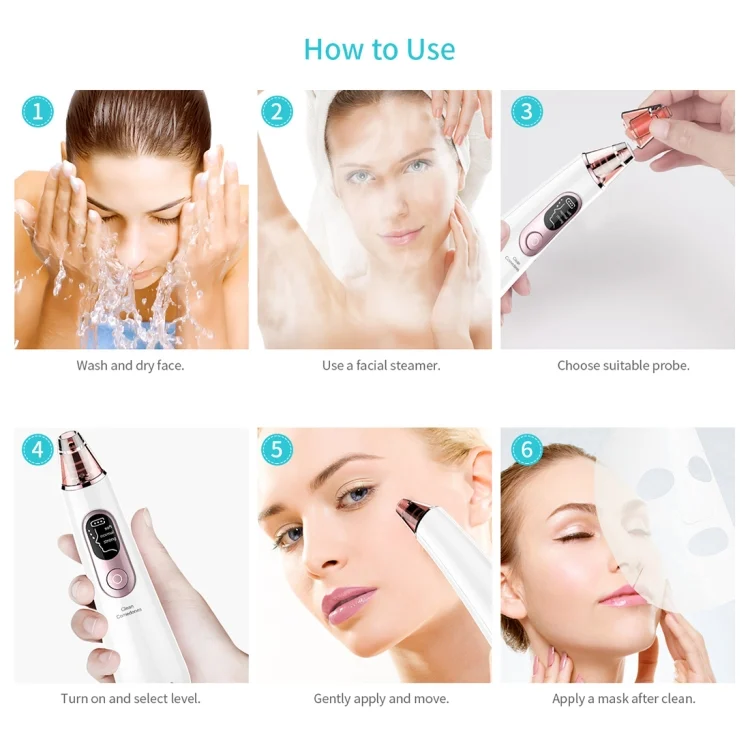 HCB0776_8.webp Xpreen Rechargeable Pore Cleanser Home Facial Beauty Device with LED Screen & 4 Probes - Image 9