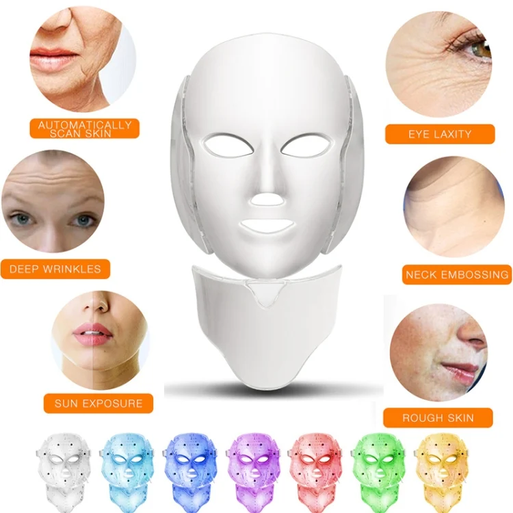 HCB0801A_8.webp 7 Color LED Facial Mask Photon Mask Skin Rejuvenation Face Beauty Machine, UK Plug - Image 9