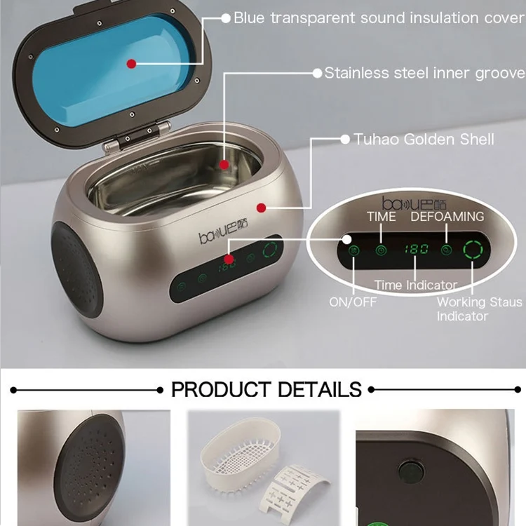 HCB0817DJ_5.webp baku BA-3060A 110V Touch Version Household Glasses Jewelry Cleaning Tools Ultrasonic Cleaning Machine, US Plug - Image 6