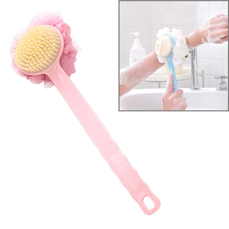 2 In 1 Multi-function Soft Hair Long Handle Bath Ball Body Brush