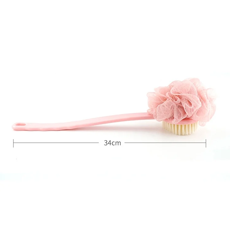 HCB0863F_2.webp 2 In 1 Multi-function Soft Hair Long Handle Bath Ball Body Brush - Image 3
