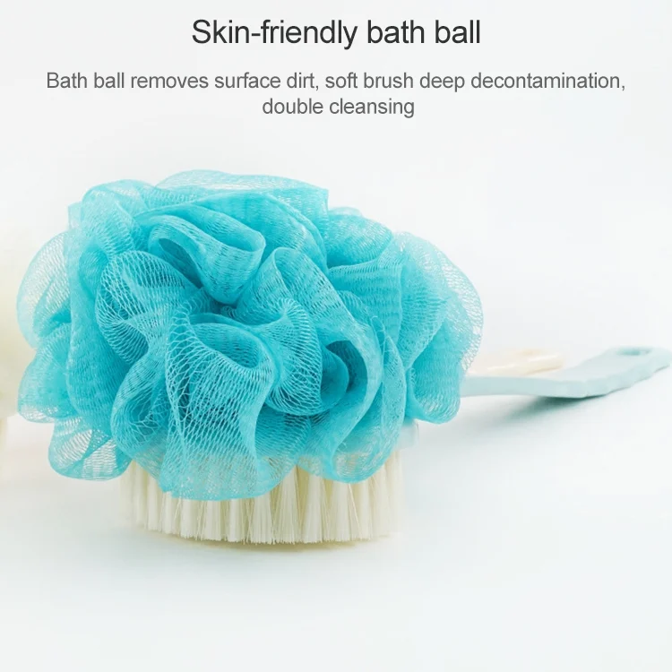 HCB0863F_4.webp 2 In 1 Multi-function Soft Hair Long Handle Bath Ball Body Brush - Image 5