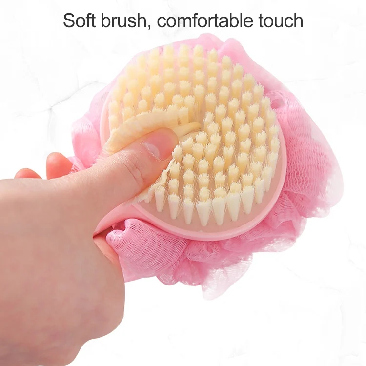 HCB0863F_5.webp 2 In 1 Multi-function Soft Hair Long Handle Bath Ball Body Brush - Image 6
