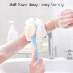2 In 1 Multi-function Soft Hair Long Handle Bath Ball Body Brush - Image 7