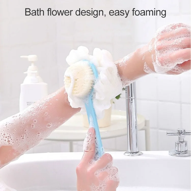HCB0863F_6.webp 2 In 1 Multi-function Soft Hair Long Handle Bath Ball Body Brush - Image 7