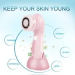 3 in 1 USB Charging Electronic Cleaning Face Beauty Instrument Pores Nose Blackhead Facial Cleansing Brush - Image 6