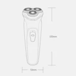 Original Xiaomi ENCHEN Water Proof Triple Rotary Double Ring Blade Shaving Head Electric Rechargeable Shaver For Men(Silver) - Image 4