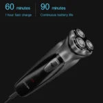 Original Xiaomi ENCHEN Water Proof Triple Rotary Double Ring Blade Shaving Head Electric Rechargeable Shaver For Men(Silver) - Image 6