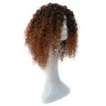 European and American Black Gradient Light Brown Wig Headgear with Short and Small Curly Hair for Women - Image 3