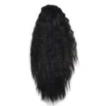 Natural Retro Short Curly Hair Clip-on Corn Blanching Horsetail Wig - Image 2