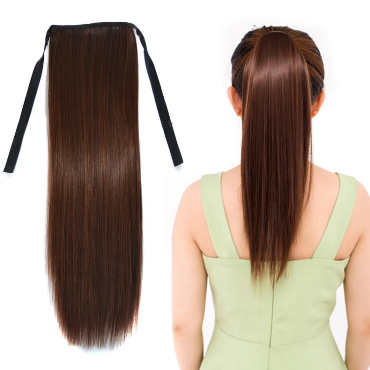 Natural Long Straight Hair Ponytail Bandage-style Wig Ponytail for Women,Length: 45cm
