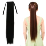 Natural Long Straight Hair Ponytail Bandage-style Wig Ponytail for Women,Length: 75cm