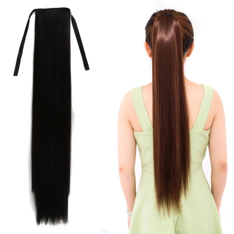 Natural Long Straight Hair Ponytail Bandage-style Wig Ponytail for Women,Length: 75cm