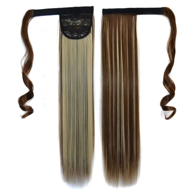8H613# Invisible Seamless Bandage-style Wig Long Straight Hair Wig Ponytail