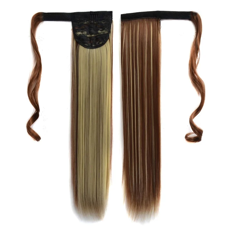 12H613# Invisible Seamless Bandage-style Wig Long Straight Hair Wig Ponytail