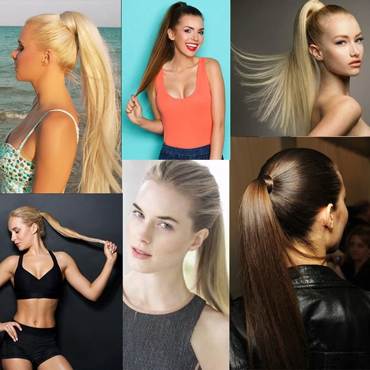 HCB257623_3.webp 18H613# Invisible Seamless Bandage-style  Wig Long Straight Hair Wig Ponytail - Image 4