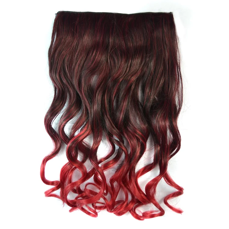 One-piece Seamless Hair Extension Piece Color Gradient Large Wave Long Curling Clip Type Hairpiece