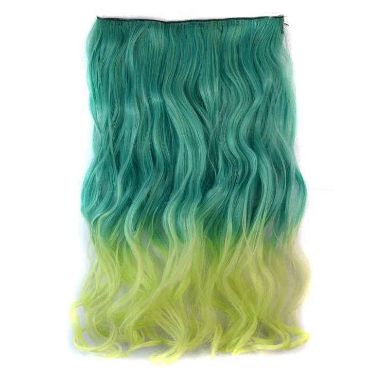 One-piece Seamless Hair Extension Piece Color Gradient Large Wave Long Curling Clip Type Hairpiece