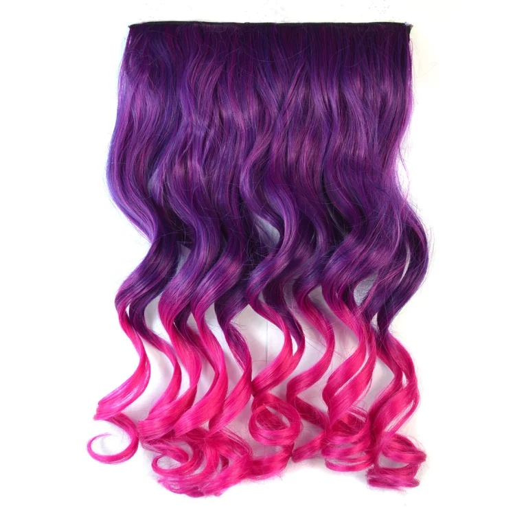 One-piece Seamless Hair Extension Piece Color Gradient Large Wave Long Curling Clip Type Hairpiece