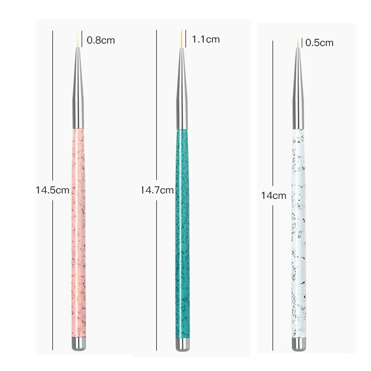 HCB3027_1.webp 3PCS Nail Drawing Pen Dotting Tools Drawing Pen Carved Tool Nail Art Accessories Brushes Nail Pencil Set - Image 2
