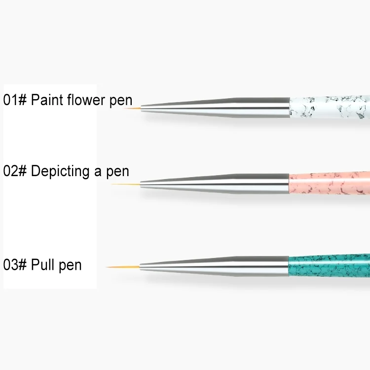 HCB3027_2.webp 3PCS Nail Drawing Pen Dotting Tools Drawing Pen Carved Tool Nail Art Accessories Brushes Nail Pencil Set - Image 3