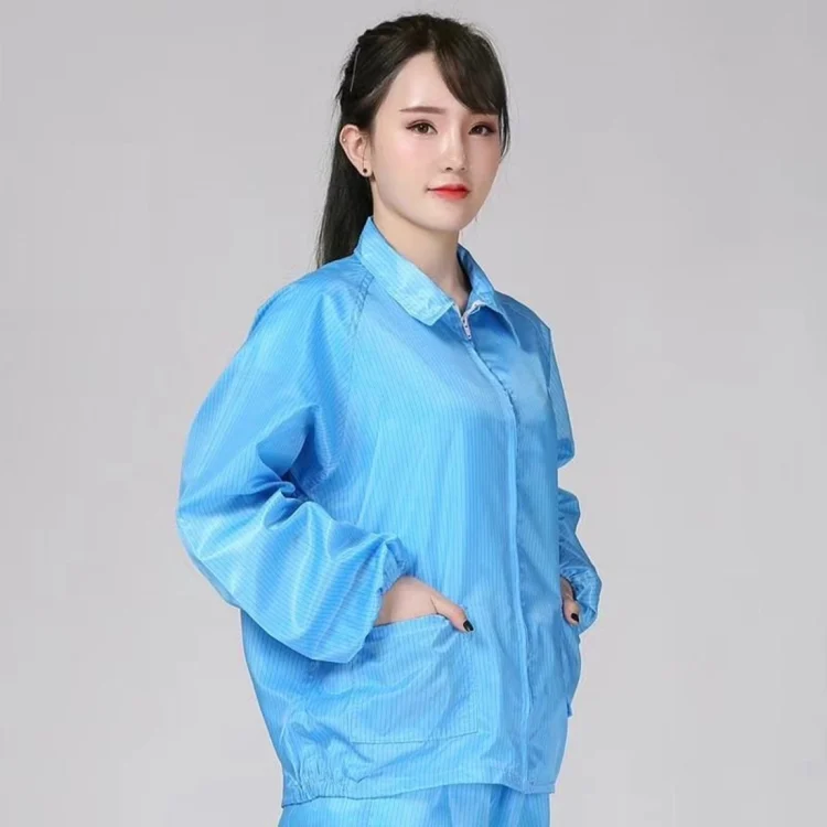 Antistatic Top Short Dust-free Jacket Lapel Overalls,Size:L