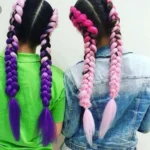 Fashion Color Gradient Individual Braid Wigs Chemical Fiber Big Braids, Length: 60cm(04 Black+Red) - Image 5
