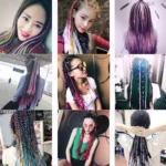 Fashion Color Gradient Individual Braid Wigs Chemical Fiber Big Braids, Length: 60cm(04 Black+Red) - Image 6