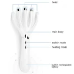 Mini Portable Multifunctional Head Massager Massage Comb, Battery Powered - Image 3