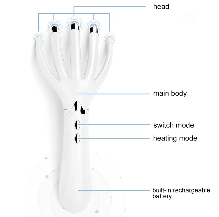 HCB6125J_2.webp Mini Portable Multifunctional Head Massager Massage Comb, Battery Powered - Image 3