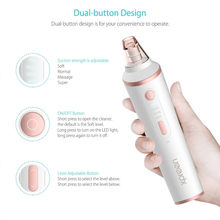 HCB8046W_2.webp XPREEN XPRE037 Wireless Charging  Multi-function Blackhead Extractor Pore Cleanser with Four Probes & LED Lighting Function - Image 3