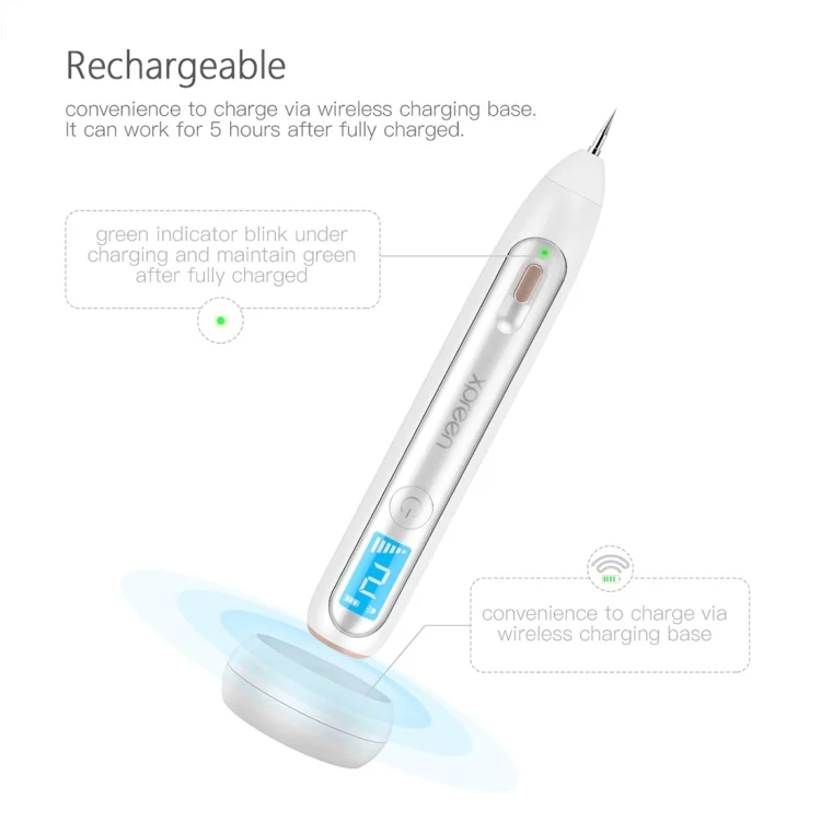 HCB8047W_2.webp XPREEN XPRE051 Professional Wireless Rechargeable Mole Freckle Dark Spots Tattoo Wart Removal Pen Skin Tag Spot Eraser Pro Beauty Sweep Spot Pen Kit With LED Screen & Spotlight - Image 3