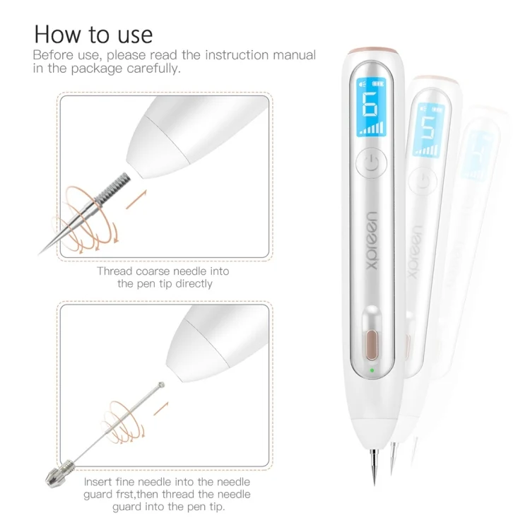 HCB8047W_3.webp XPREEN XPRE051 Professional Wireless Rechargeable Mole Freckle Dark Spots Tattoo Wart Removal Pen Skin Tag Spot Eraser Pro Beauty Sweep Spot Pen Kit With LED Screen & Spotlight - Image 4