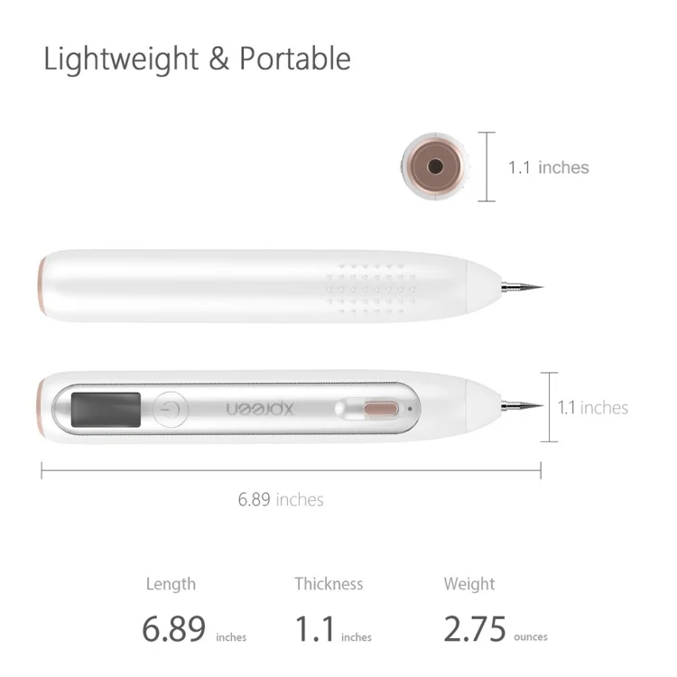 HCB8047W_6.webp XPREEN XPRE051 Professional Wireless Rechargeable Mole Freckle Dark Spots Tattoo Wart Removal Pen Skin Tag Spot Eraser Pro Beauty Sweep Spot Pen Kit With LED Screen & Spotlight - Image 7