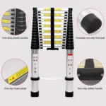Multifunctional Thickened Aluminum Alloy Single-sided Telescopic Ladder, Size: 2.6m - Image 3